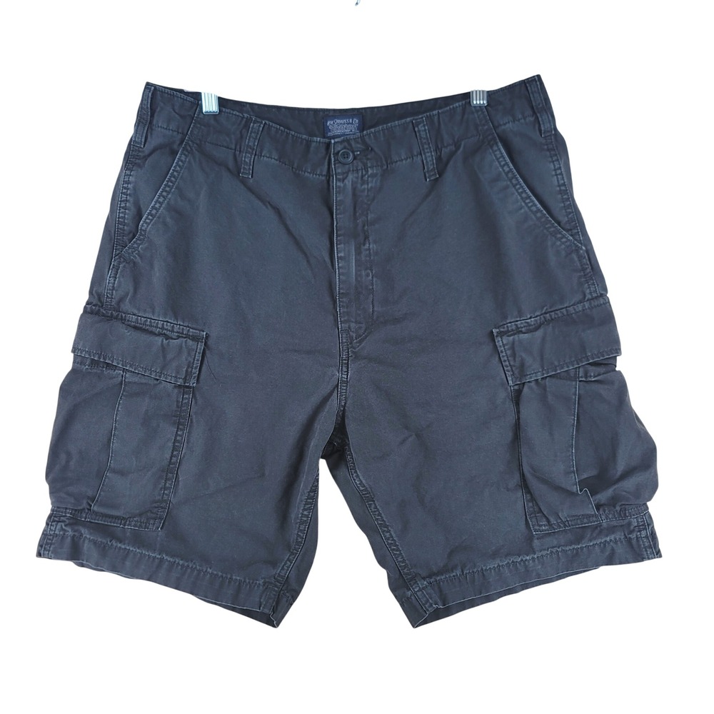 Levi's Cargo Shorts Mens 35 Black Cotton Casual Utility Multi-Pocket